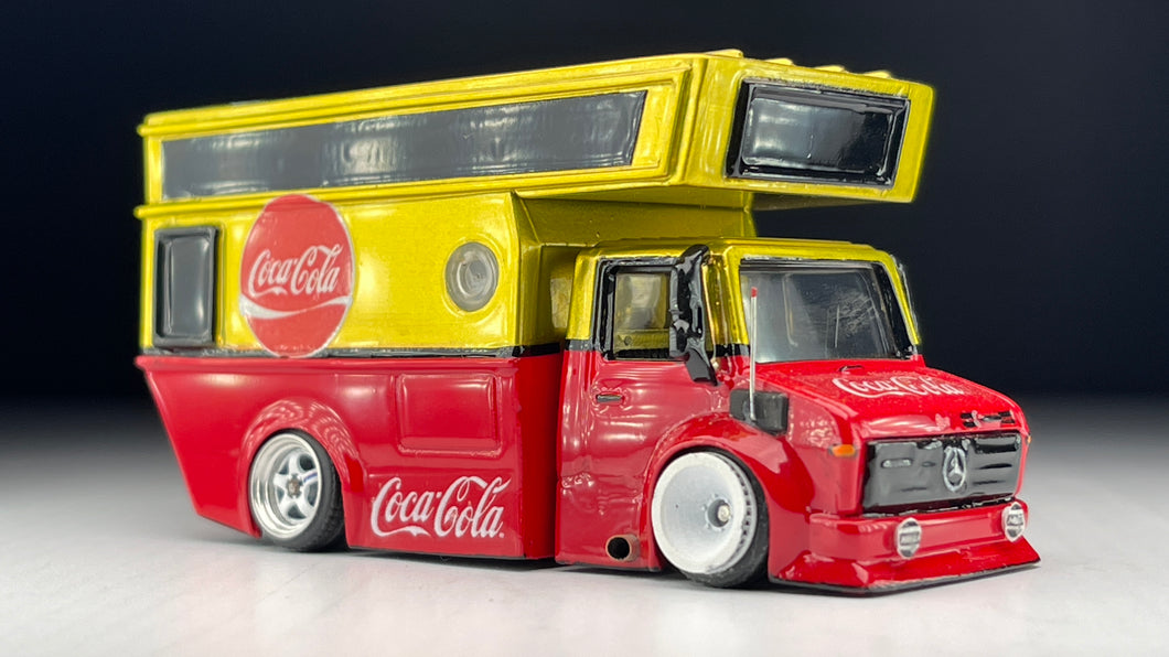 Diecast Custom - Mercedes Benz Unimog Coca Cola Camper Truck - Hot Wheels Custom