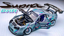 Load image into Gallery viewer, Diecast Custom- V10 Twin Turbo powered Toyota Supra MK4 Drift Car - Majorette Custom