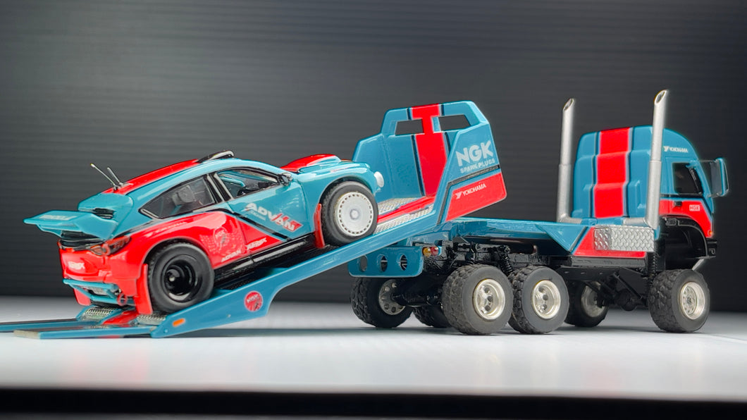 Diecast Custom - Aerolift Truck Hauler Offroad 6x6 Transporter with mazda CX3 Rally - Hot Wheels Custom