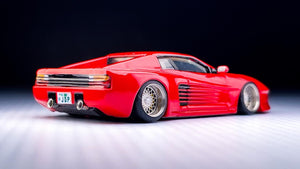 Diecast Custom - Restomod clean stance Ferrari Testarossa Hot - Wheels Custom