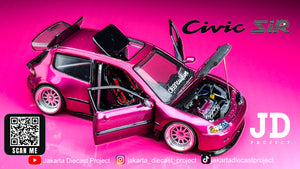 Diecast Custom - Honda Civic EG Simply Performance K20 Naturally Aspirated - Hot Wheels Custom