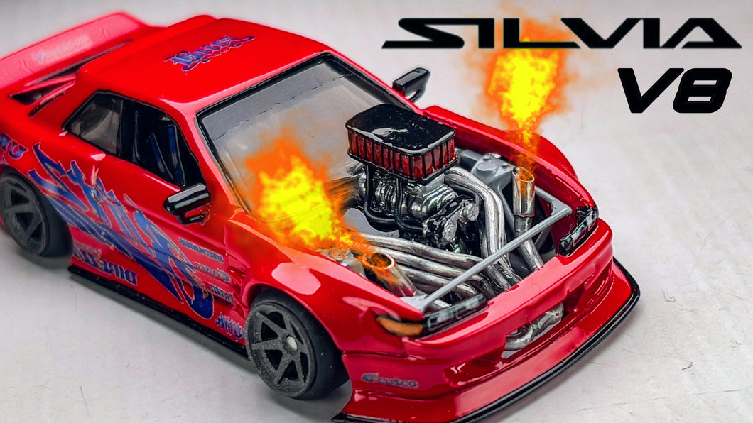 Diecast Custom - Nissan Silvia S13 V8 Tyre Slayer - Hotwheels Custom