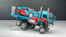 Load image into Gallery viewer, Diecast Custom - Aerolift Truck Hauler Offroad 6x6 Transporter with mazda CX3 Rally - Hot Wheels Custom