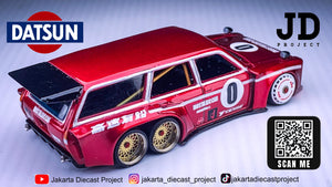 Diecast Custom - Datsun Wagon 6 wheeler nostalgic cars - Hot Wheels Custom