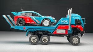 Diecast Custom - Aerolift Truck Hauler Offroad 6x6 Transporter with mazda CX3 Rally - Hot Wheels Custom