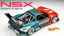Load image into Gallery viewer, Diecast Custom - Track day Honda/Acura NSX Rotor twin turbo engine Swapped - Hot Wheels Custom