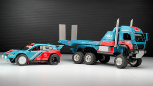 Diecast Custom - Aerolift Truck Hauler Offroad 6x6 Transporter with mazda CX3 Rally - Hot Wheels Custom
