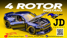 Load image into Gallery viewer, Diecast Custom - Ford Mustang swap 4 Rotor Engine - Hotwheels custom