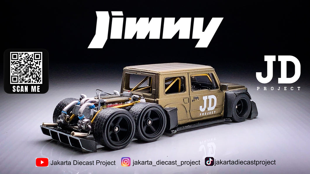 Diecast Custom - Suzuki Jimny 6 wheeler V8 twin turbo engine - Tomica Custom