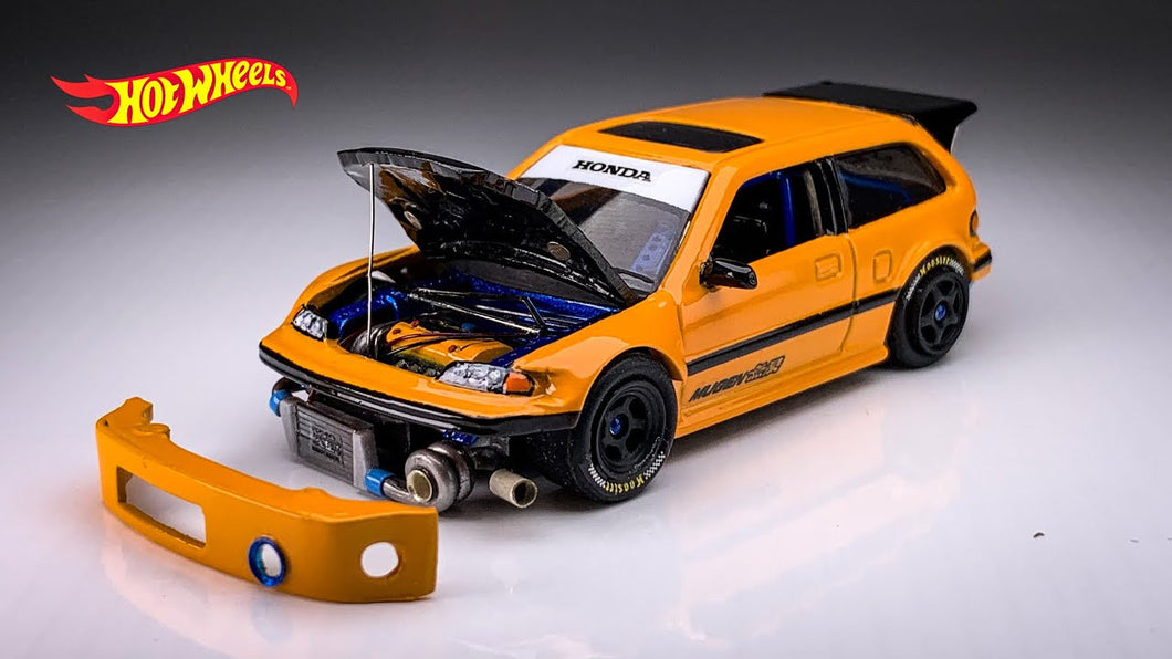 Diecast Custom - Honda Civic EF Drag FWD FF - Hot Wheels Custom