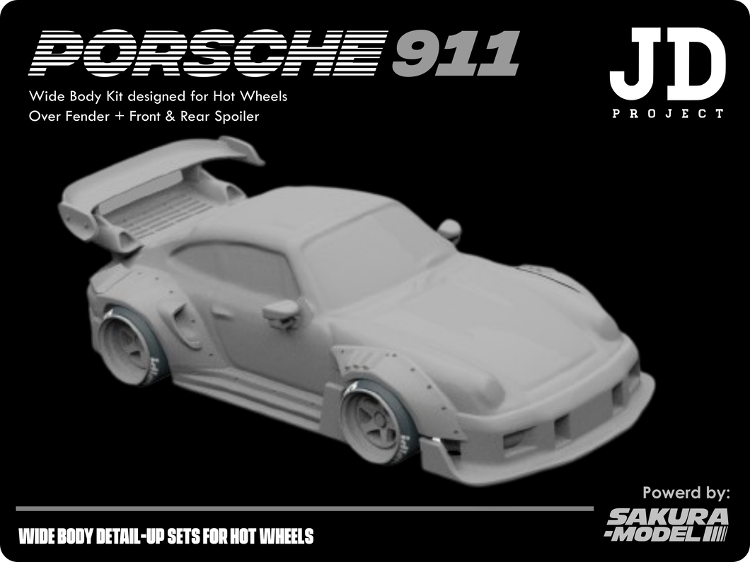 Add on body kit for Hot Wheels 1996 Porsche 911 Carrera